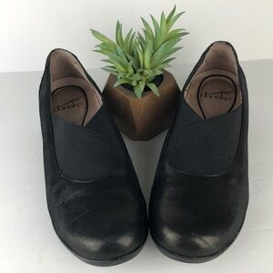 Dansko Ann Black Metallic Slip On Flats Loafers